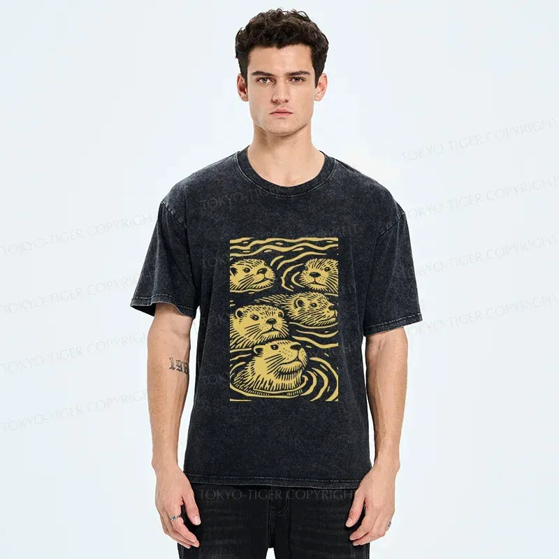 Vintage Kyoto Lion Washed Tee for Daily Wear