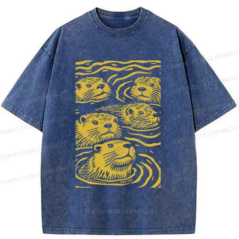 Japanese Woodblock Print Otter T-Shirt