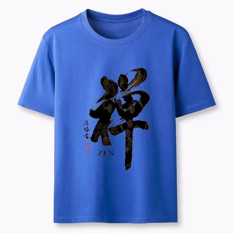 Unisex Cotton Tee with Japanese Art