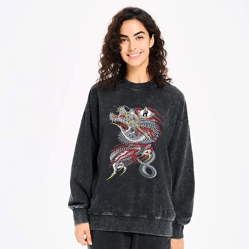 traditional japanese dragon sweatshirt comfortable fit
