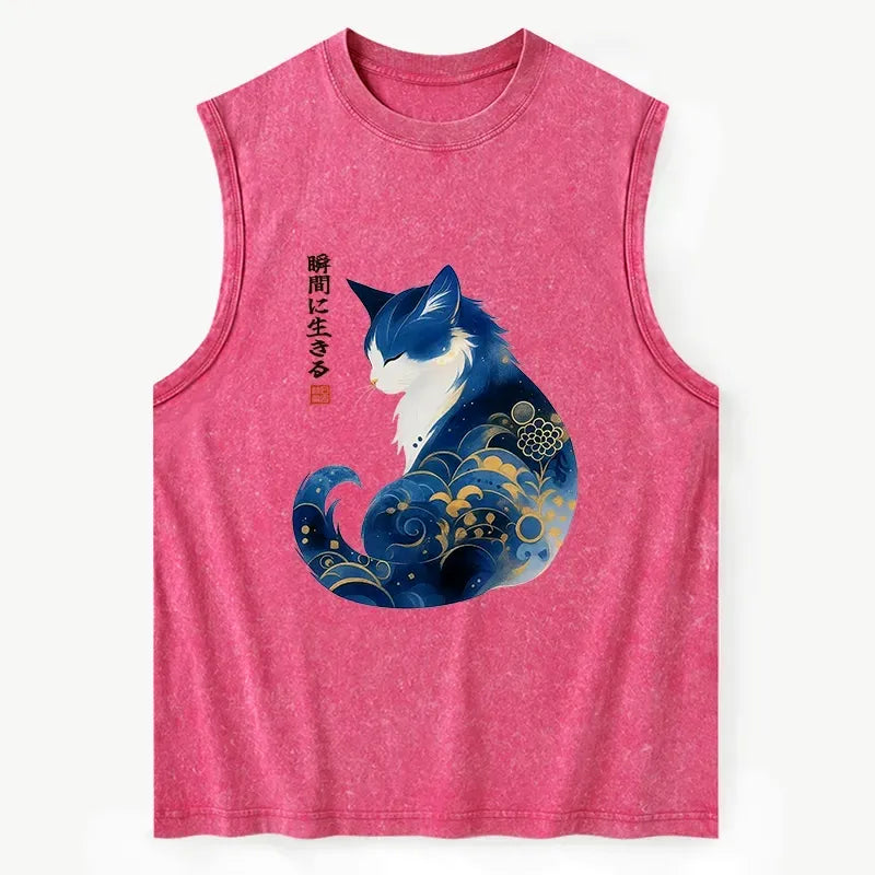Japanese Cat Tank Top for Summer Vacation
