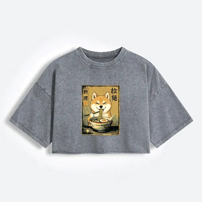 Washed Crop T-Shirt for Women