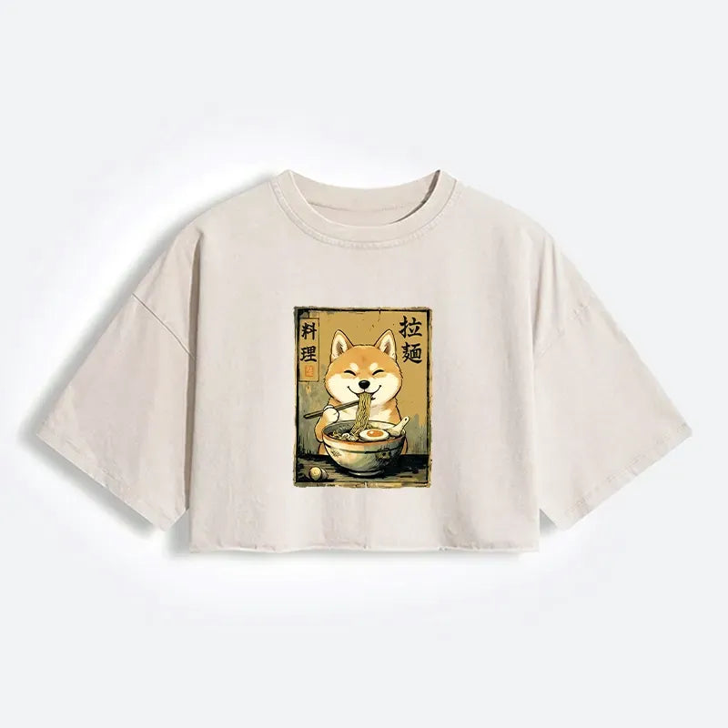 Washed Crop T-Shirt for Women