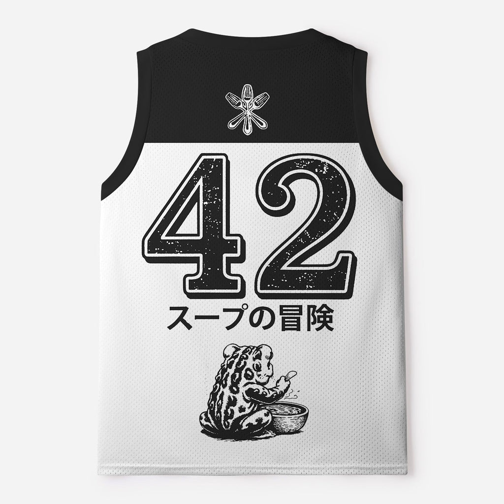 Kyoto-Lion Funny Frog£ºLife Is Soup I Am Fork Mesh Tank Top