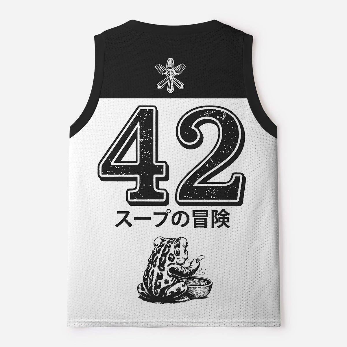 Kyoto-Lion Funny Frog£ºLife Is Soup I Am Fork Mesh Tank Top