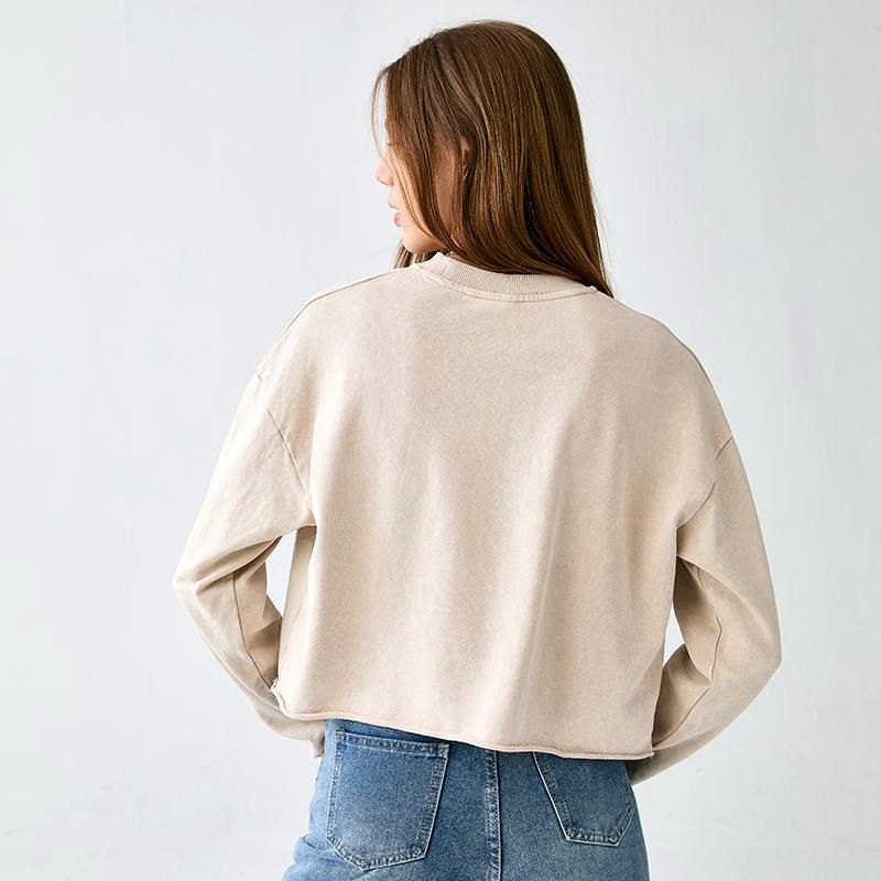 Kyoto-Lion Zen Cat Relaxation£¬Everything's Out Of Control Washed Crop Sweatshirt