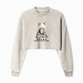 Kyoto-Lion Zen Cat Relaxation£¬Everything's Out Of Control Washed Crop Sweatshirt