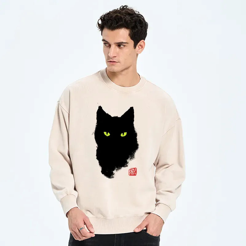 japanese cat sweatshirt for daily wear