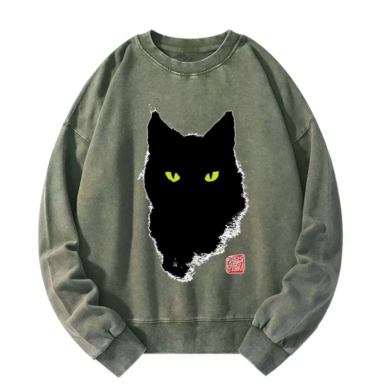 vintage washed cat sweatshirt on sale