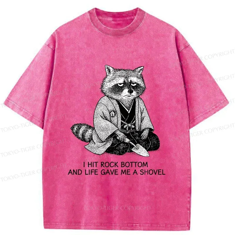 Funny raccoon shovel t-shirt for weekend