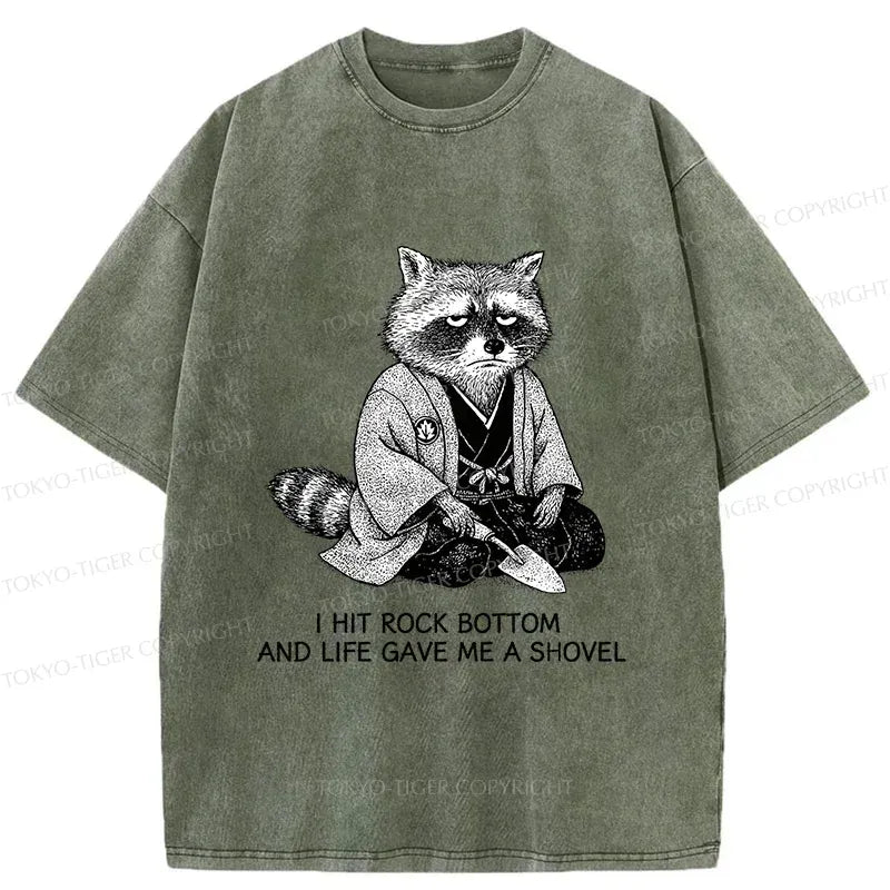 Funny raccoon shovel t-shirt for weekend