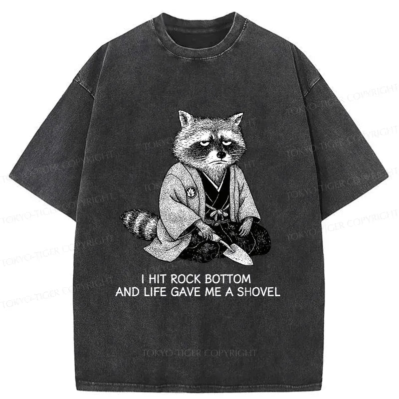 Funny raccoon shovel t-shirt for weekend