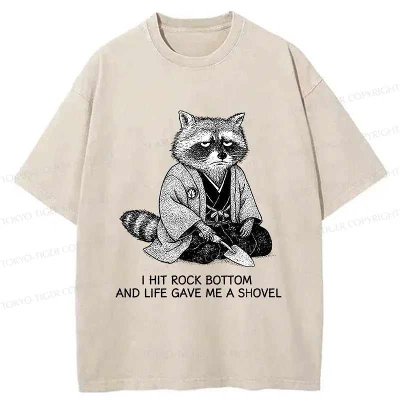 Funny raccoon shovel t-shirt for weekend