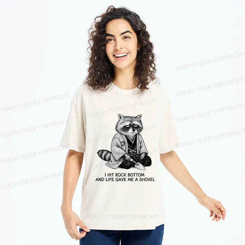 Japanese vintage washed raccoon t-shirt