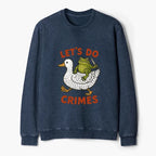 Funny Crime Frog Washed Terry Sweatshirt