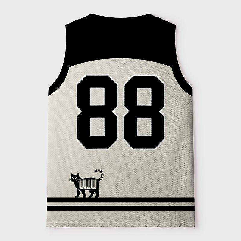 Kyoto-Lion Vintage Funny Bread Cat Meme Mesh Tank Top