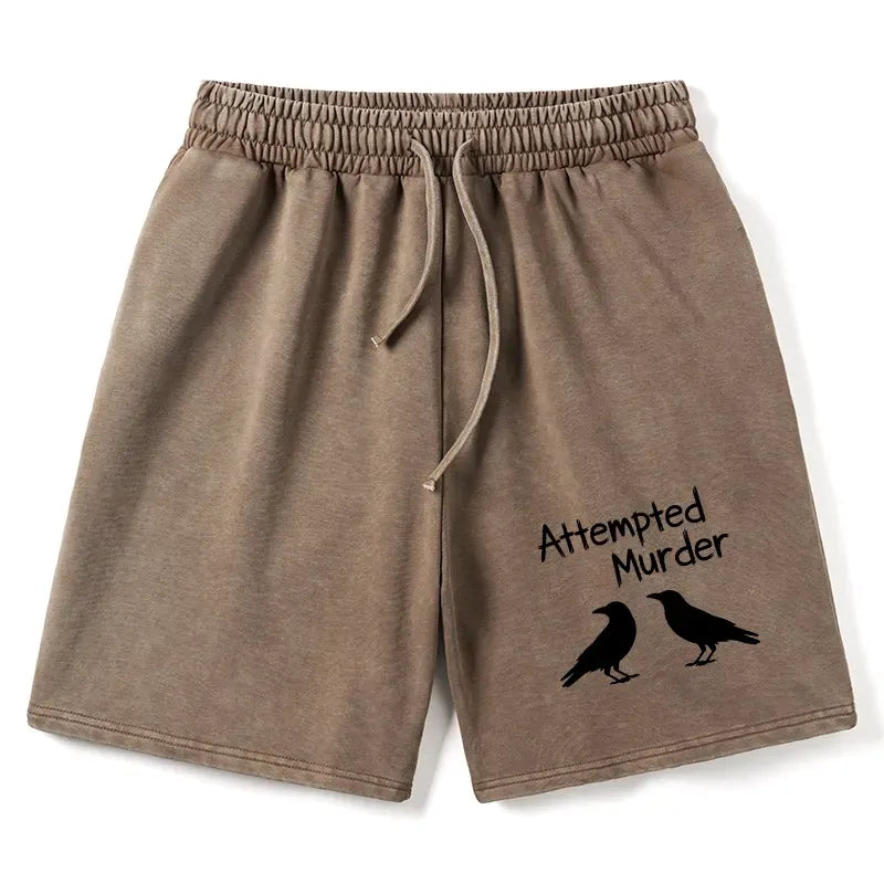 Kyoto-Lion Two Crows Attempted Murder Joke Washed Shorts