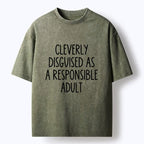 Kyoto-Lion Funny Adult Mode Meme Washed T-Shirt