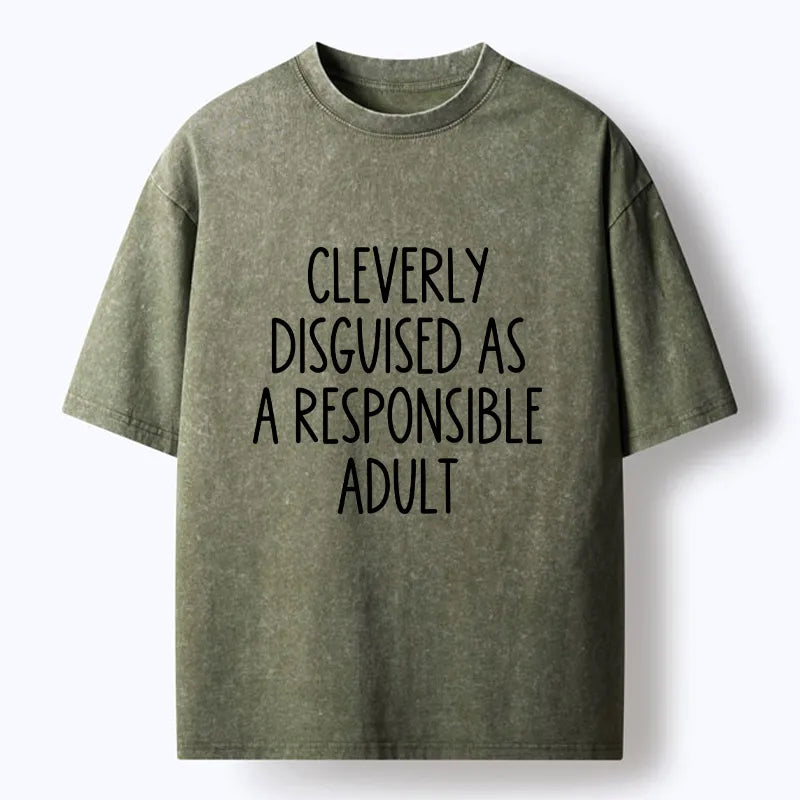 Kyoto-Lion Funny Adult Mode Meme Washed T-Shirt