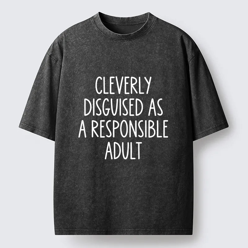 Kyoto-Lion Funny Adult Mode Meme Washed T-Shirt