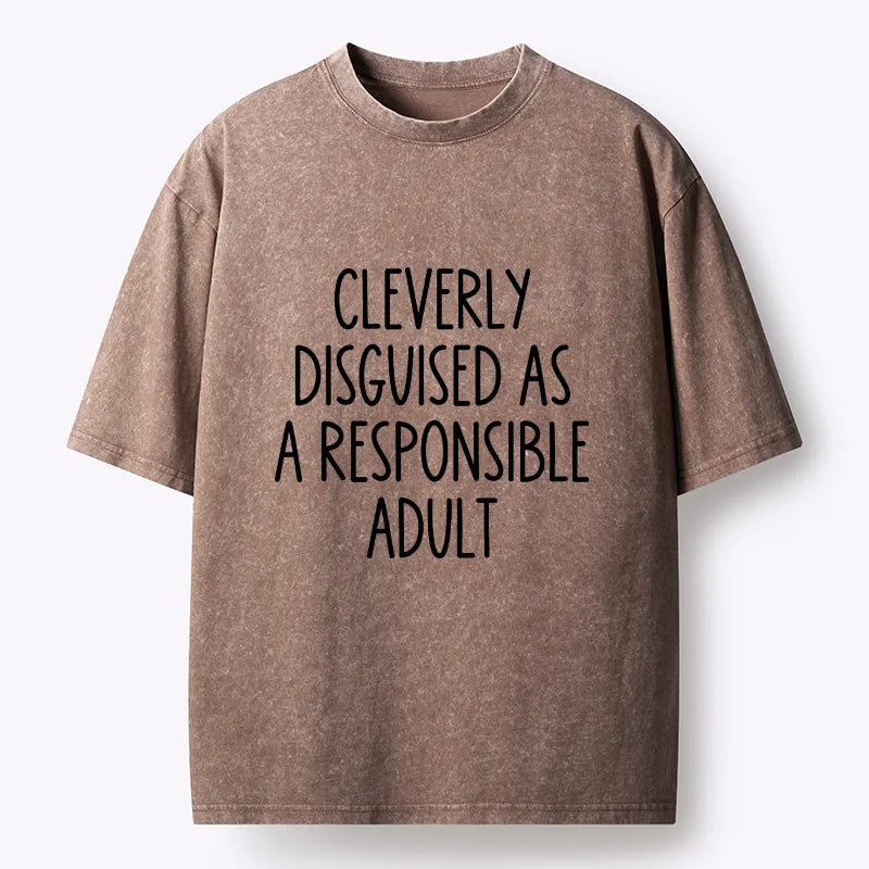 Kyoto-Lion Funny Adult Mode Meme Washed T-Shirt