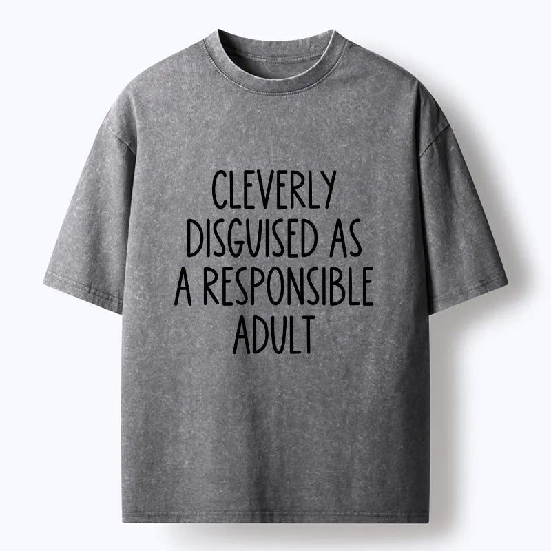 Kyoto-Lion Funny Adult Mode Meme Washed T-Shirt