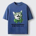 St Patrick's Day Cat Washed T-Shirt