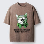 Japanese Vintage Cat T-Shirt for Daily Wear