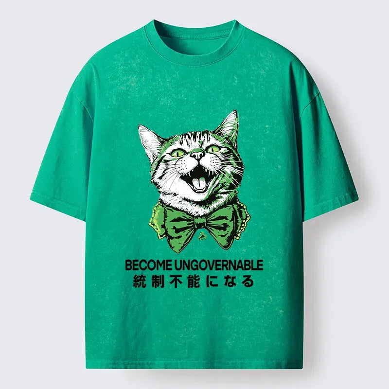 Japanese Vintage Cat T-Shirt for Daily Wear