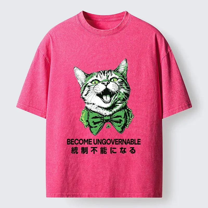 Japanese Vintage Cat T-Shirt for Daily Wear