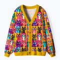 Japanese Pop Art Cat Cardigan Sweater