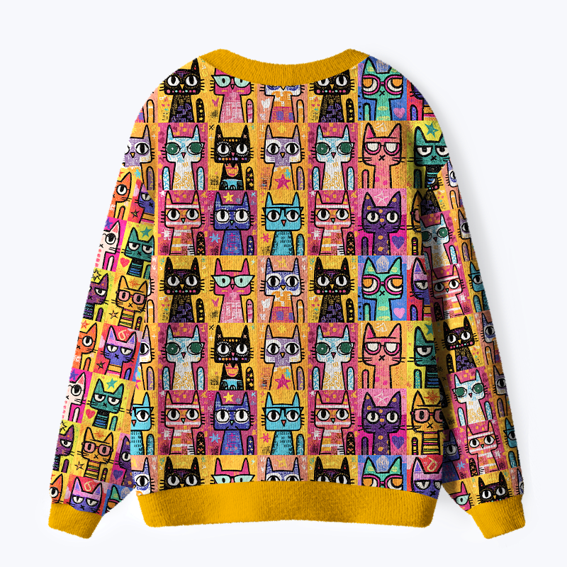Vintage Japanese Cat Cardigan on Sale