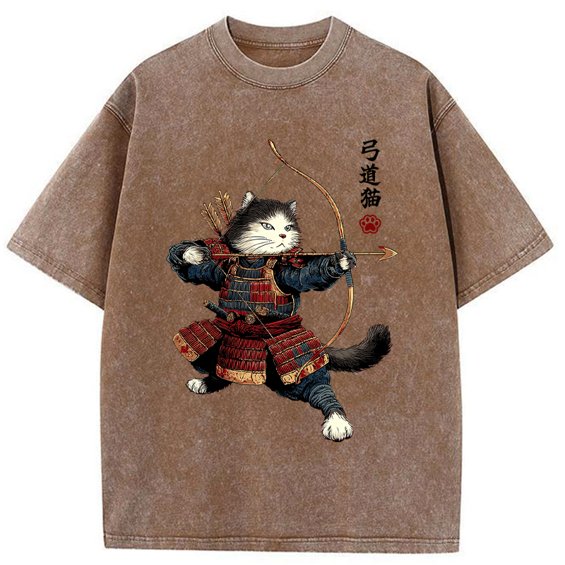 Japanese Vintage Samurai Cat Tee Gift Idea