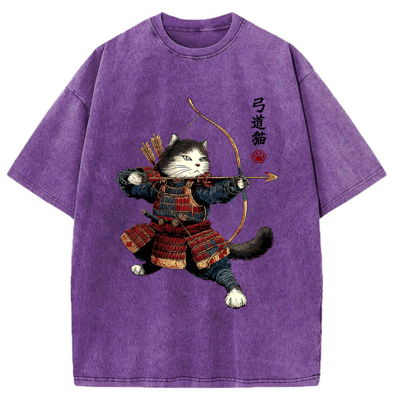 Japanese Vintage Samurai Cat Tee Gift Idea