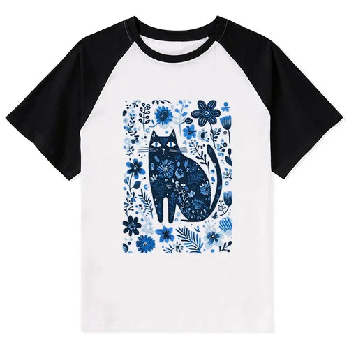 Japanese Cat Raglan for Streetwear