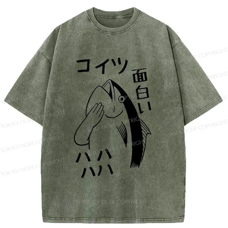 Japanese Streetwear Washed Cotton Tee