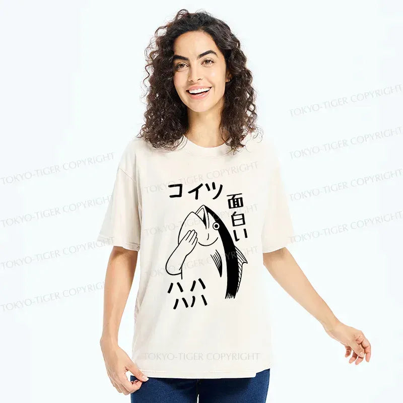 Japanese Streetwear Washed Cotton Tee