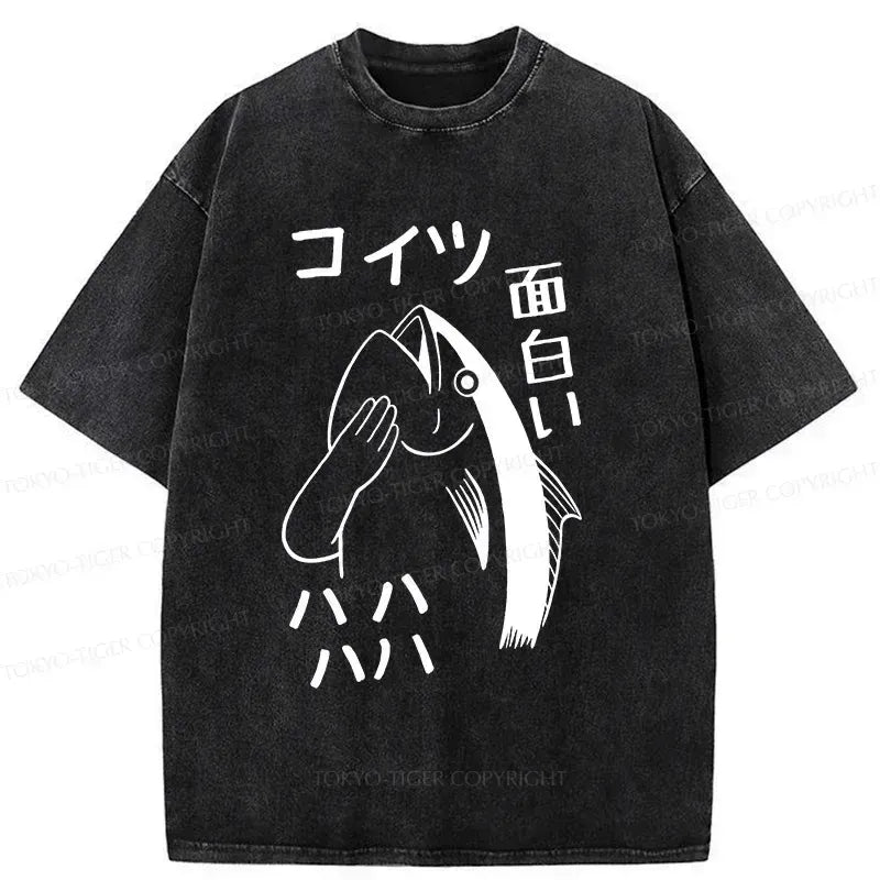 Japanese Streetwear Washed Cotton Tee