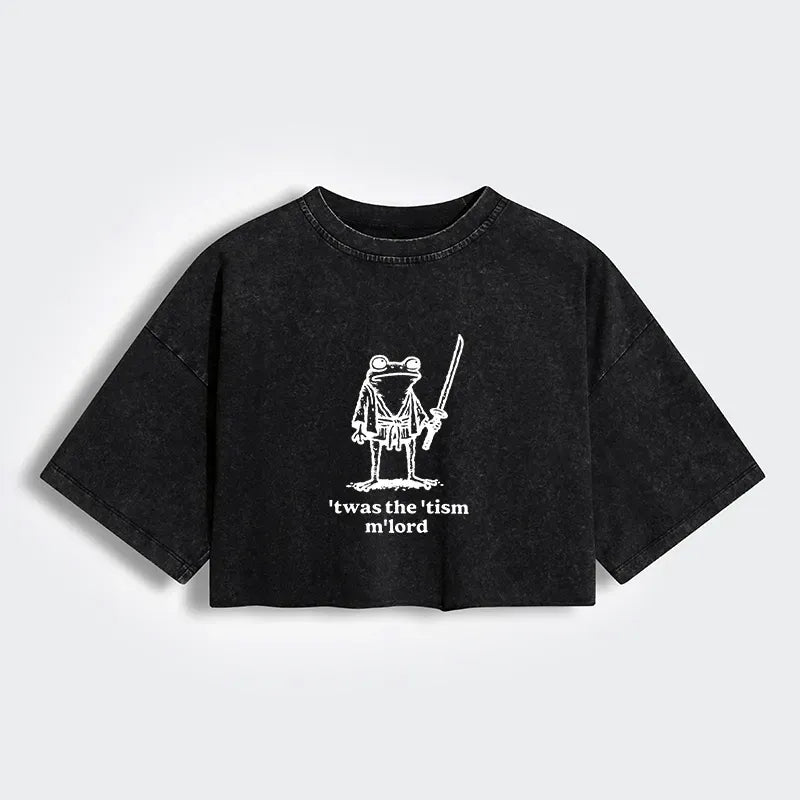 Samurai Frog Washed Crop Top