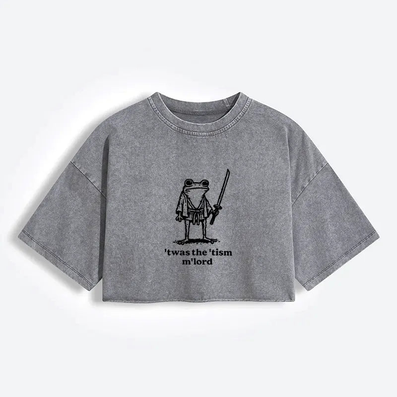 Samurai Frog Washed Crop Top