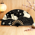 Mysterious cat hand fan gift idea