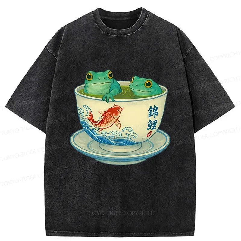 Kyoto-Lion Frog Tea Washed T-Shirt
