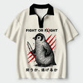 Japanese Woodblock Penguin Polo Shirt