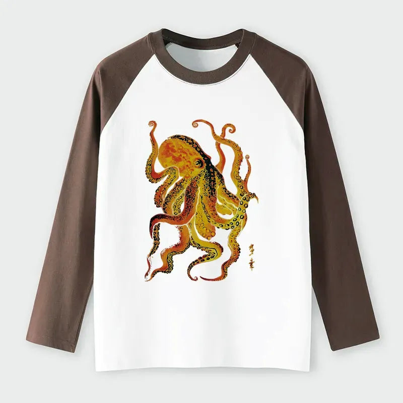 Unisex Japanese Octopus Long Sleeve Shirt