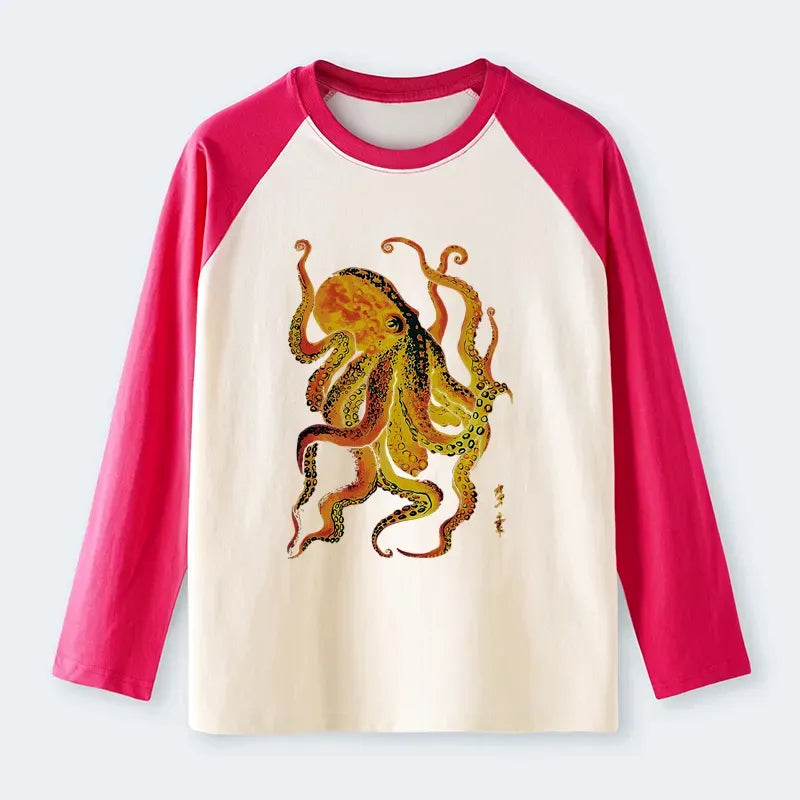 Unisex Japanese Octopus Long Sleeve Shirt