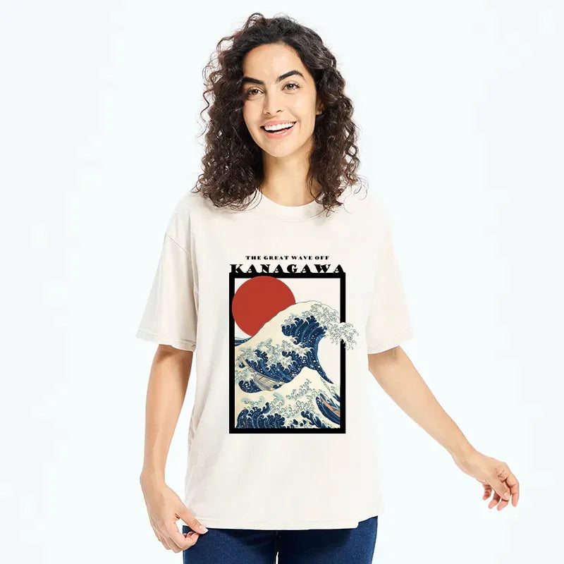 Minimalist Japanese Ukiyo-e T-Shirt for Daily Wear