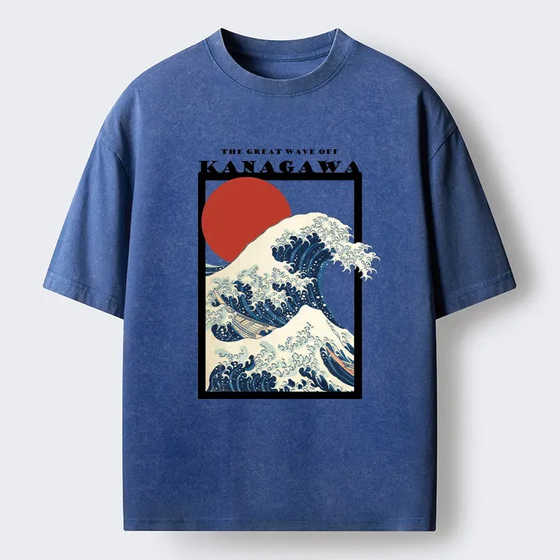 Japanese Ukiyo-e Waves T-Shirt for Summer
