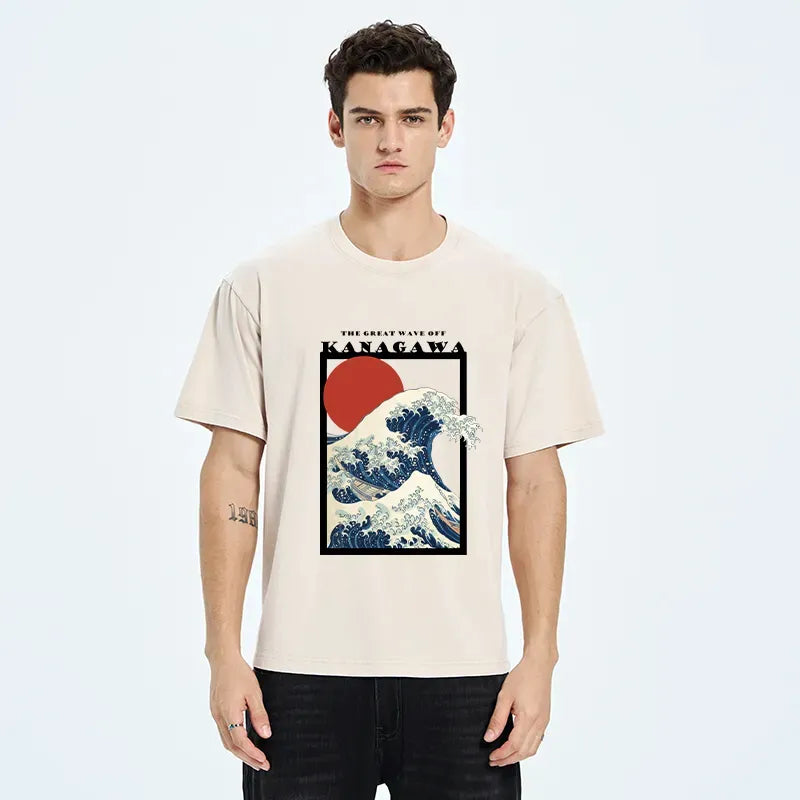 Japanese Ukiyo-e Waves T-Shirt for Summer