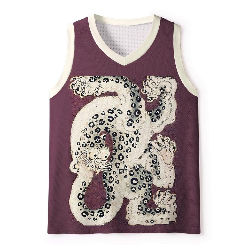 Kyoto-Lion Incredible Snow Leopard Mesh Tank Top