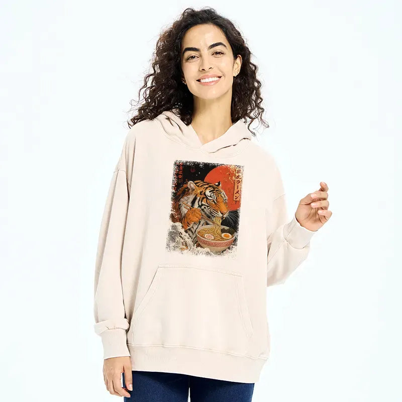 Japanese Tiger Ramen Hoodie for Men